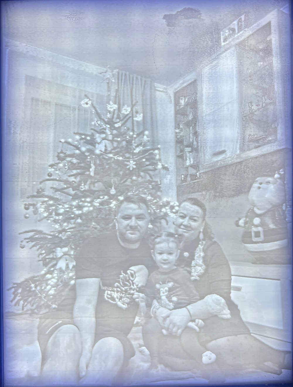 Tablou luminos cu fotografia familiei